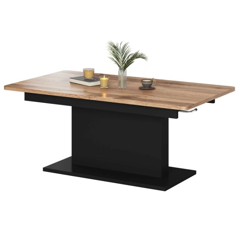 HALMAR Busetti rozkladací konferenčný stolík dub wotan / čierna