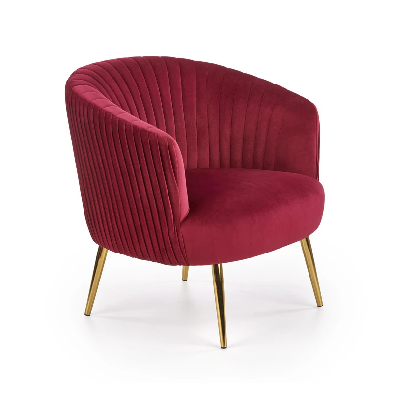 HALMAR Crown kreslo bordová / zlatá