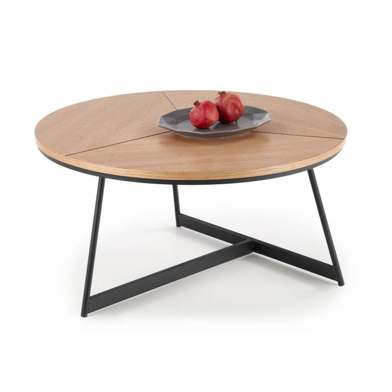 HALMAR Karida okrúhly konferenčný stolík prírodná / čierna