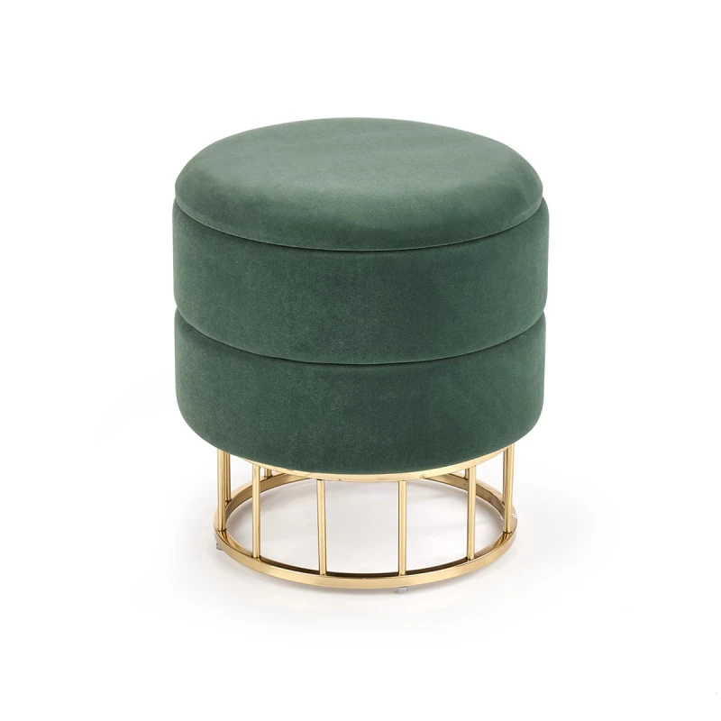 HALMAR Minty taburetka tmavozelená / zlatá