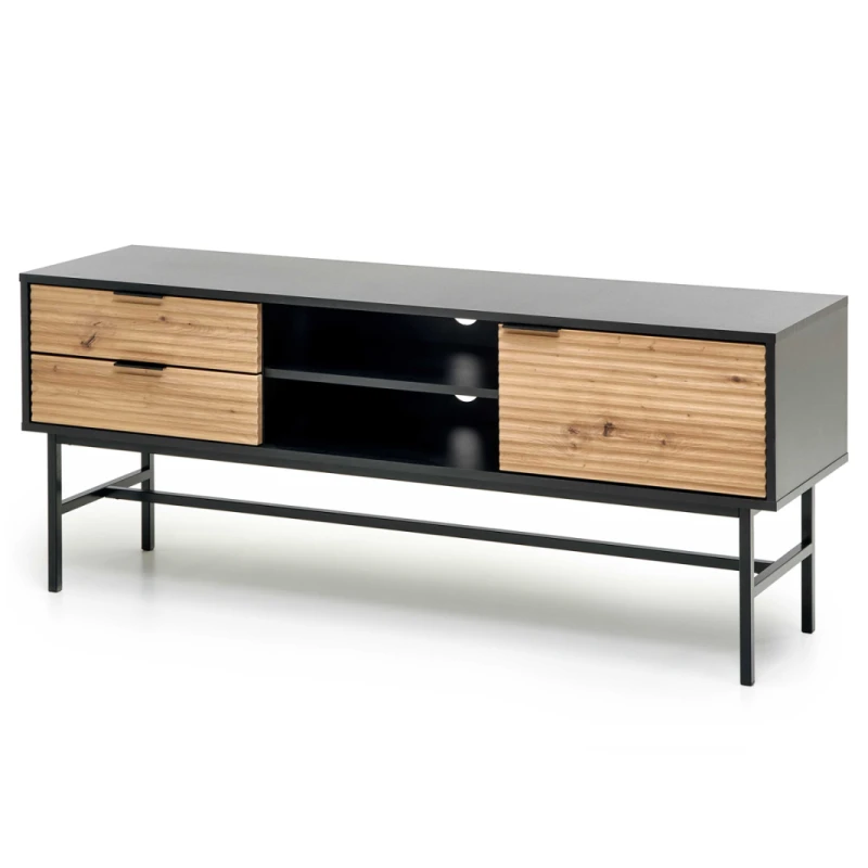 HALMAR Murano RTV-1 tv stolík čierna / dub artisan