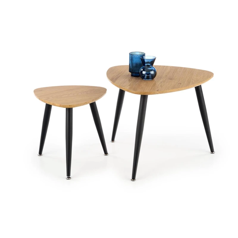 HALMAR Nicea 2 konferenčný stolík (2 ks) dub zlatý / čierna