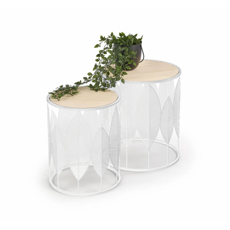 Halmar Sada konferenčných stolíkov LOLLA ( 2 ks) Farba: Biela