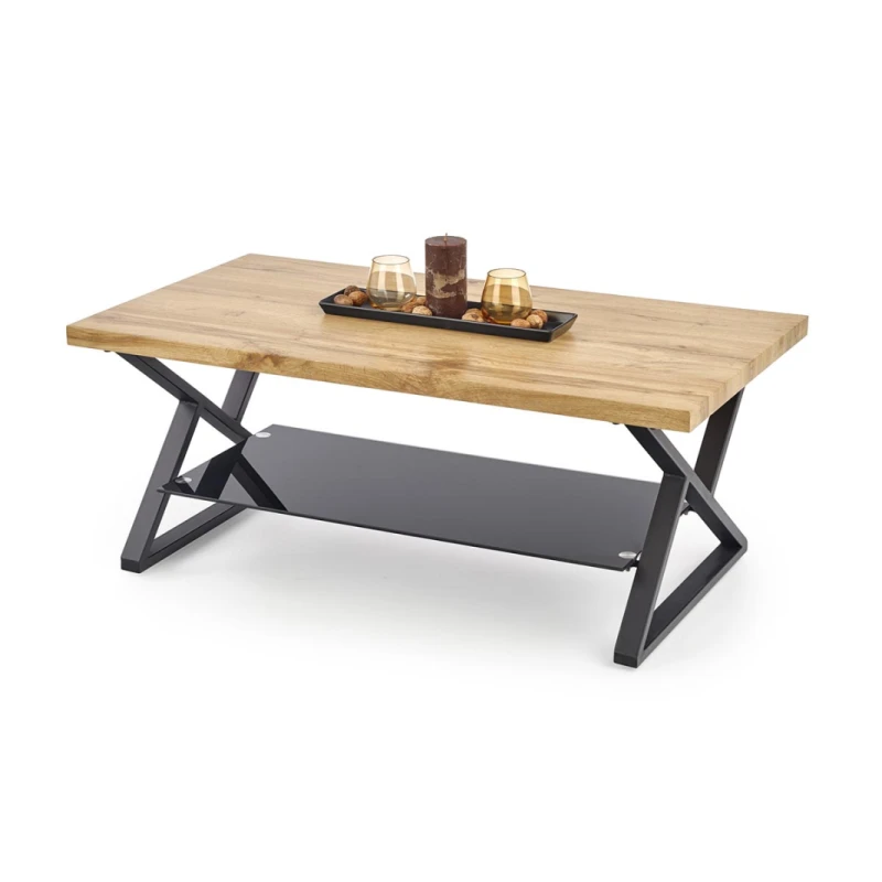 HALMAR Xena konferenčný stolík dub prírodný / čierna