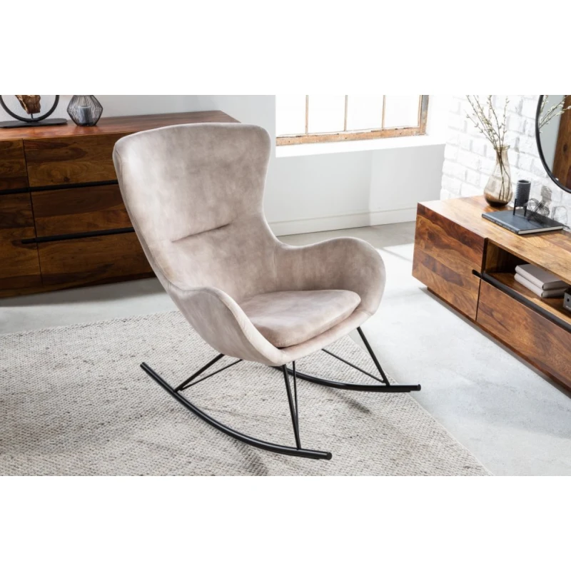 Hojdacie kreslo IKAROS Dekorhome Krémová