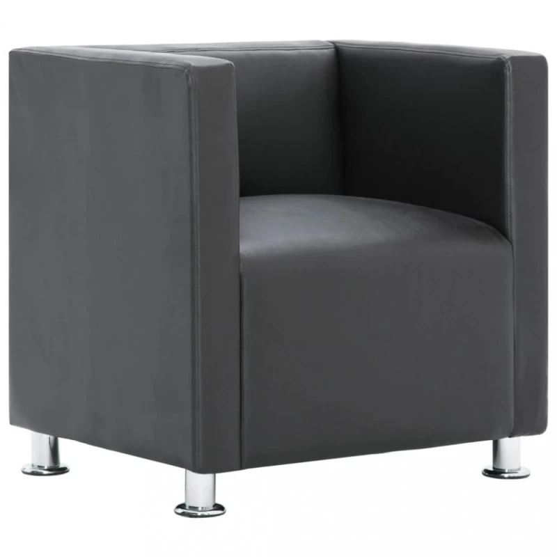 Hranaté kreslo umelá koža Dekorhome Sivá