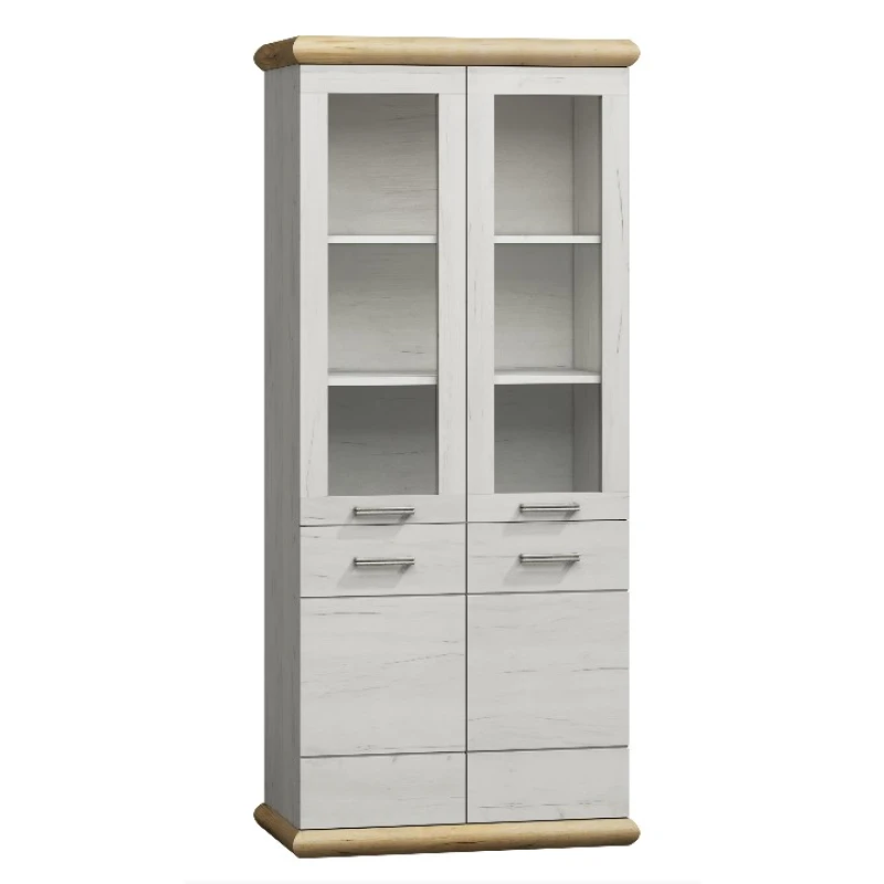 JarStol Vitrína Kora K-3 Farba: dub Craft biely / dub Craft zlatý