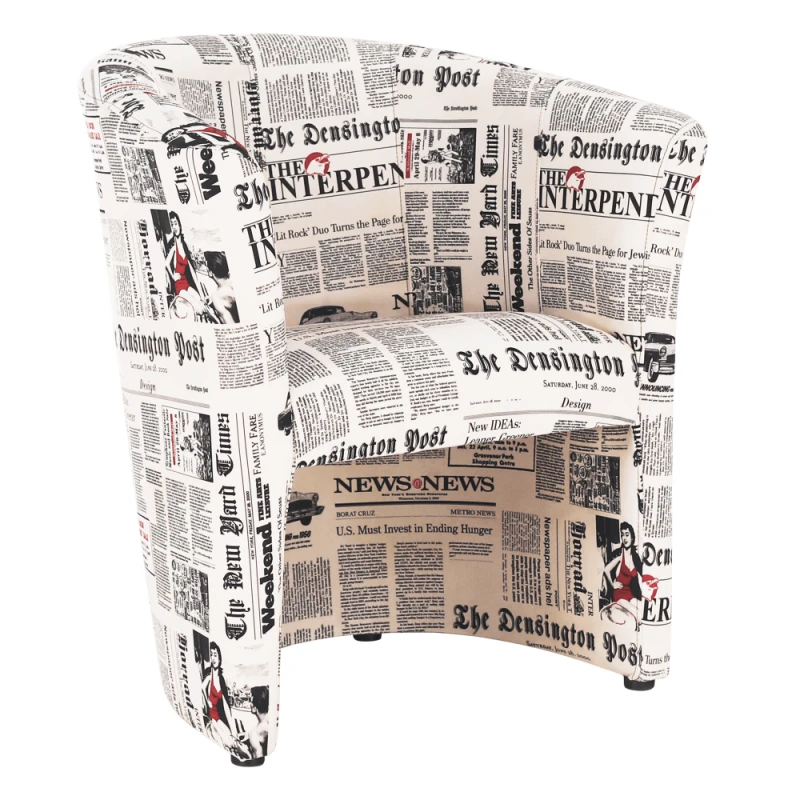 Klubové kreslo CUBA Tempo Kondela Potlač noviny