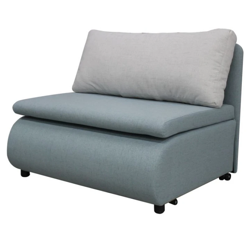 KONDELA Keny New rozkladacie kreslo s úložným priestorom mentolová / krémová