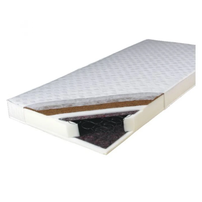 KONDELA Kokos Medium pružinový matrac 90x210 cm pružiny / plsť / PUR / latex-kokos doska / látka
