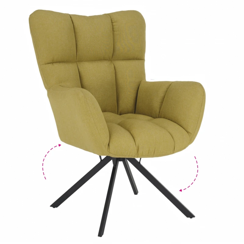 KONDELA Komodo dizajnové otočné kreslo pistáciová / čierna