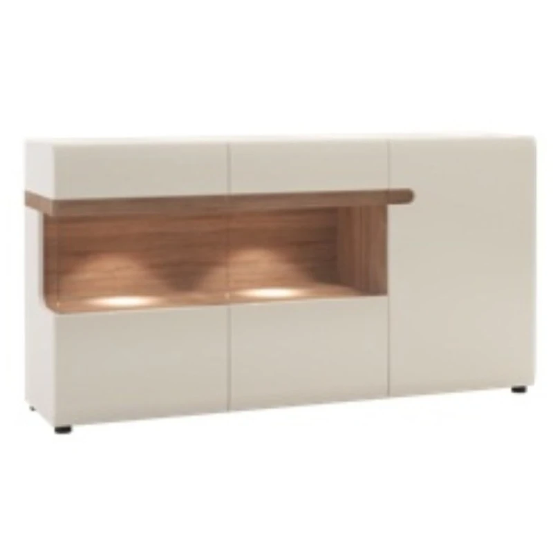 KONDELA Lynatet 42 vitrína biela / dub sonoma truflový