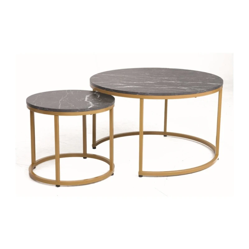 Konferenčný stolík 2 ks DION Signal Čierna / zlatá