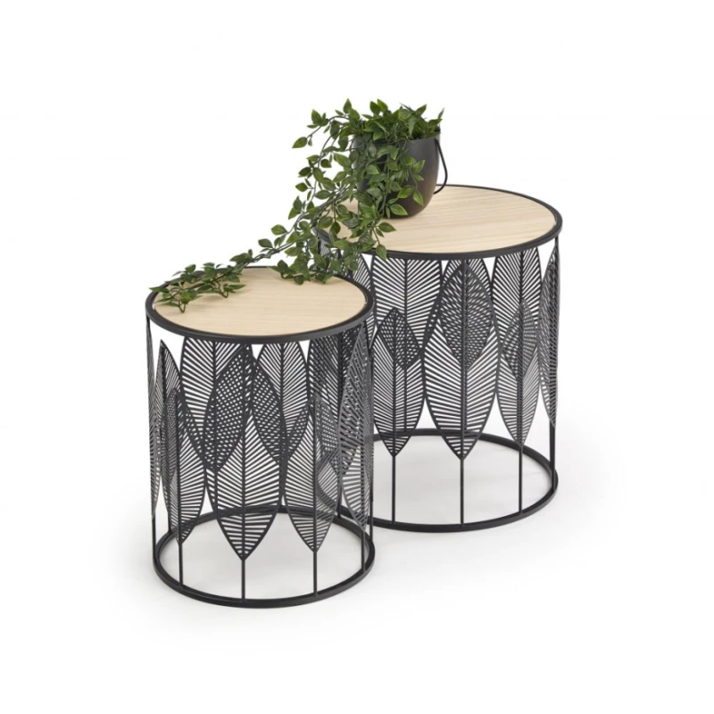 Konferenčný stolík 2 ks FOLLA Halmar Čierna