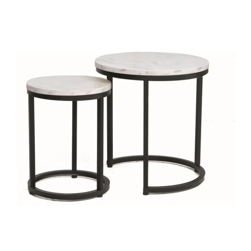 Konferenčný stolík 2 ks HOLA Signal Čierna / biela