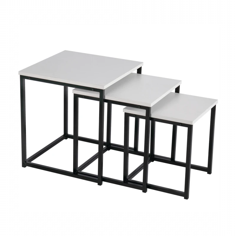 Konferenčný stolík 3ks KASTLER TYP 3 Tempo Kondela Biela