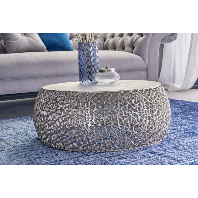 Konferenčný stolík ESUS 75 cm Dekorhome Strieborná