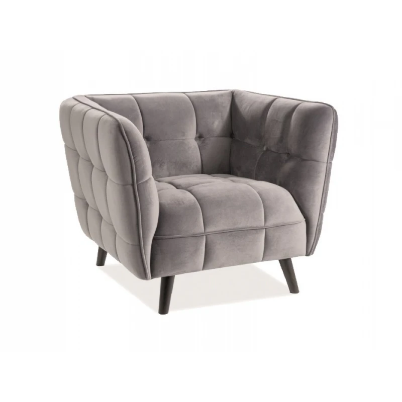 Křeslo CASTELLO 1 VELVET Signal Sivá