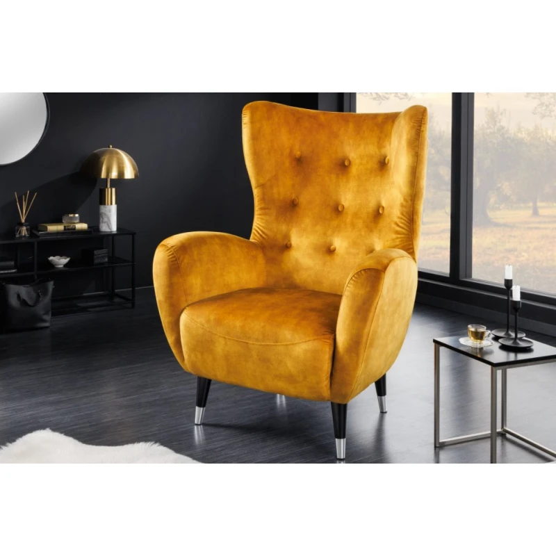 Kreslo DIKÉ Dekorhome Horčicová