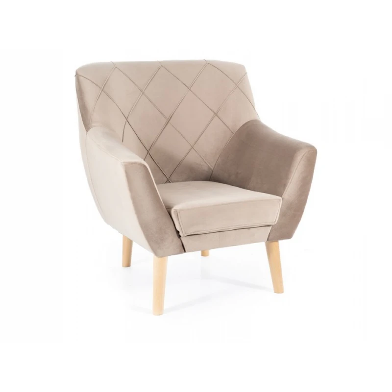 Kreslo KIER 1 VELVET buk Signal Béžová