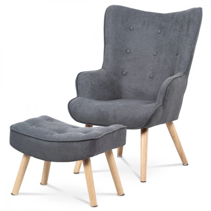 Kreslo s podnožkou AK-302 Sivá