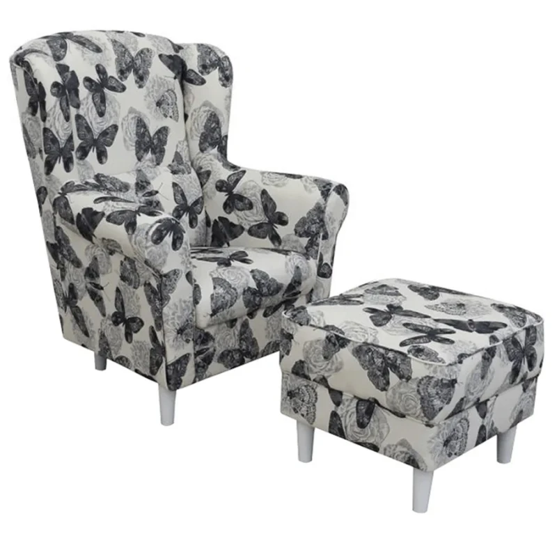 Kreslo s taburetom ASTRID Tempo Kondela Butterfly (motýľ)