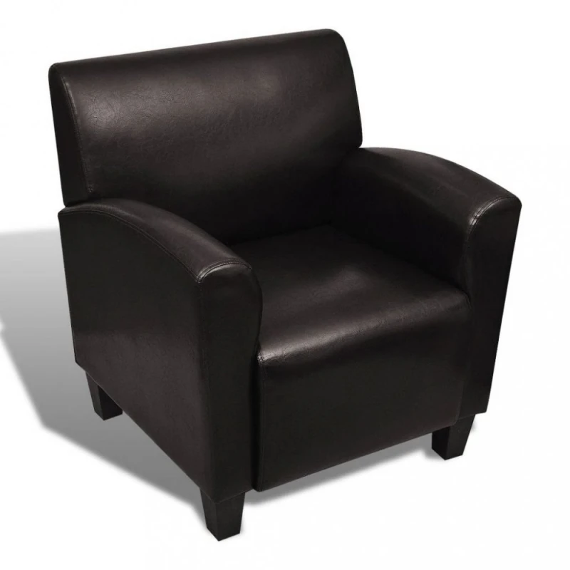 Kreslo umelá koža Dekorhome Tmavohnedá