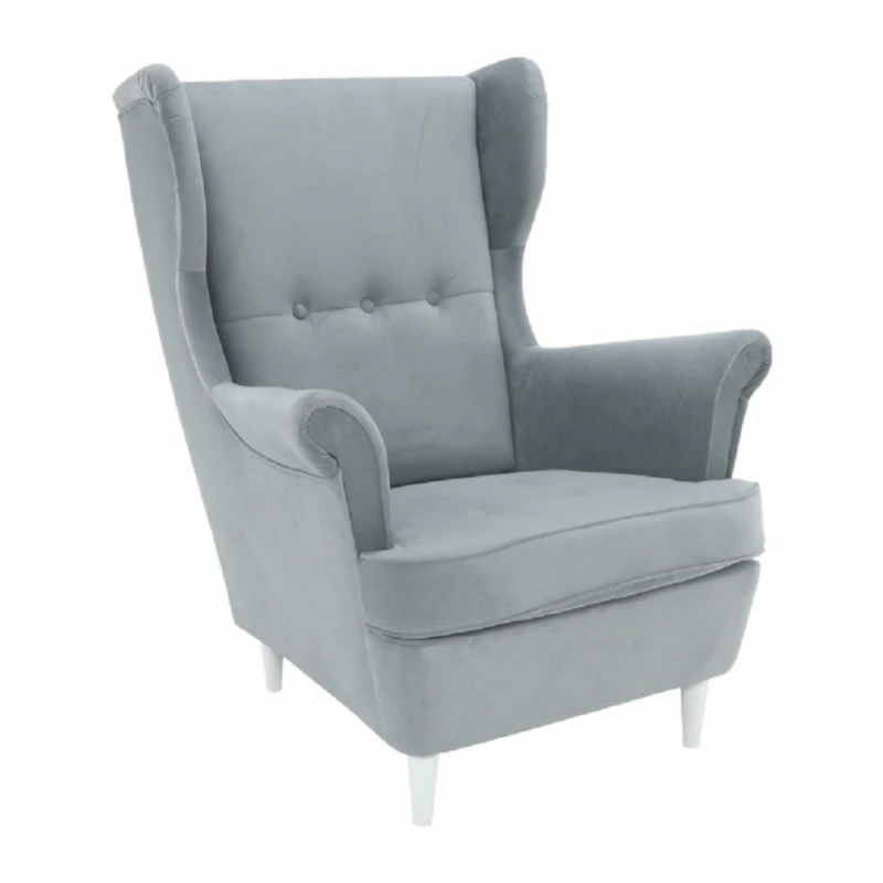 Kreslo ušiak RUFINO 3 NEW Tempo Kondela Biela / sivá