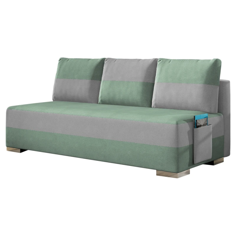 NABBI Adria rozkladacia pohovka s úložným priestorom mentolová / svetlosivá