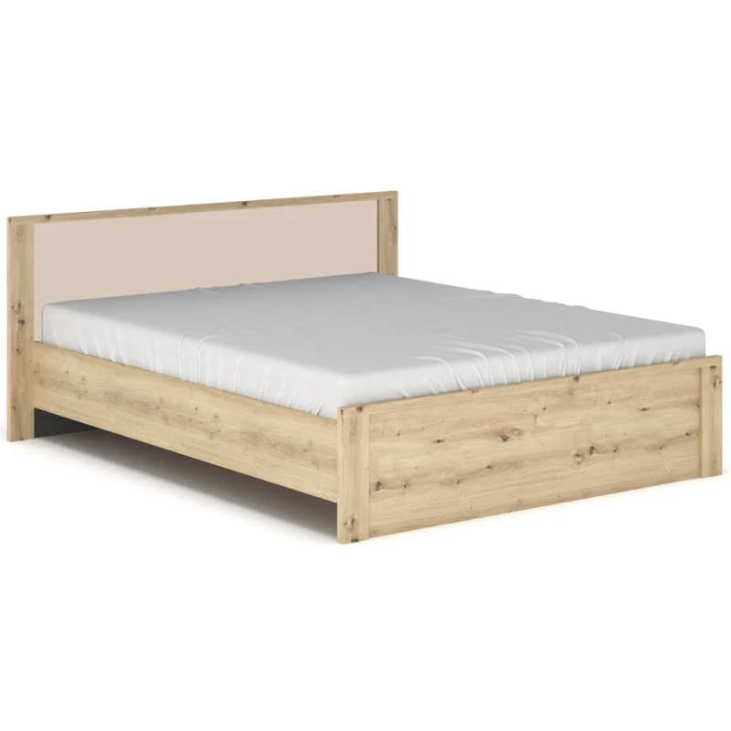 NABBI Daicos LB-160 manželská posteľ s roštom 160x200 cm dub artisan / champagne