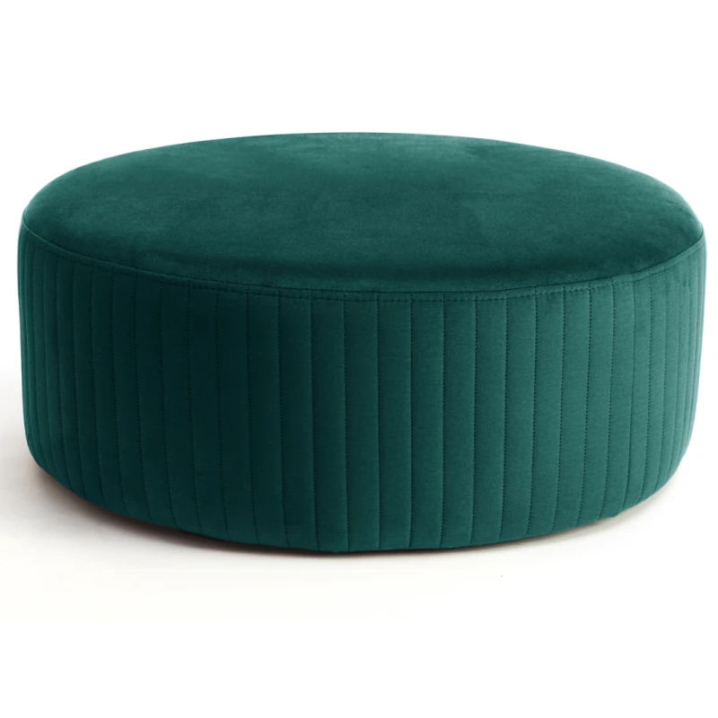 NABBI Leva okrúhla taburetka tmavozelená