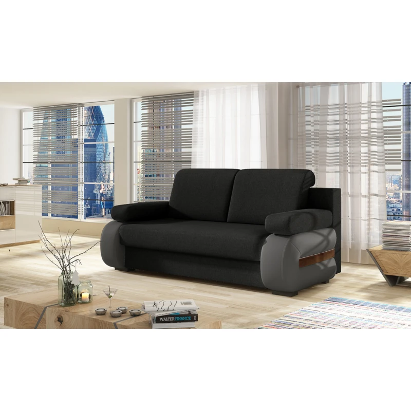 NABBI Limia rozkladacia pohovka čierna / sivá