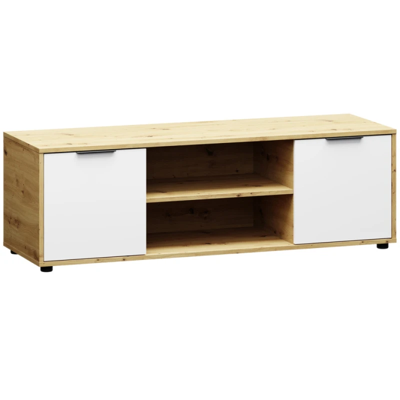NABBI Neston TV-E-2D tv stolík biela / dub wotan