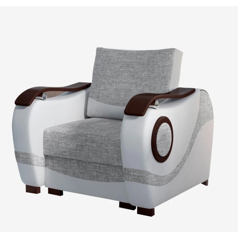 NABBI Pietro 1F kreslo svetlosivá / biela