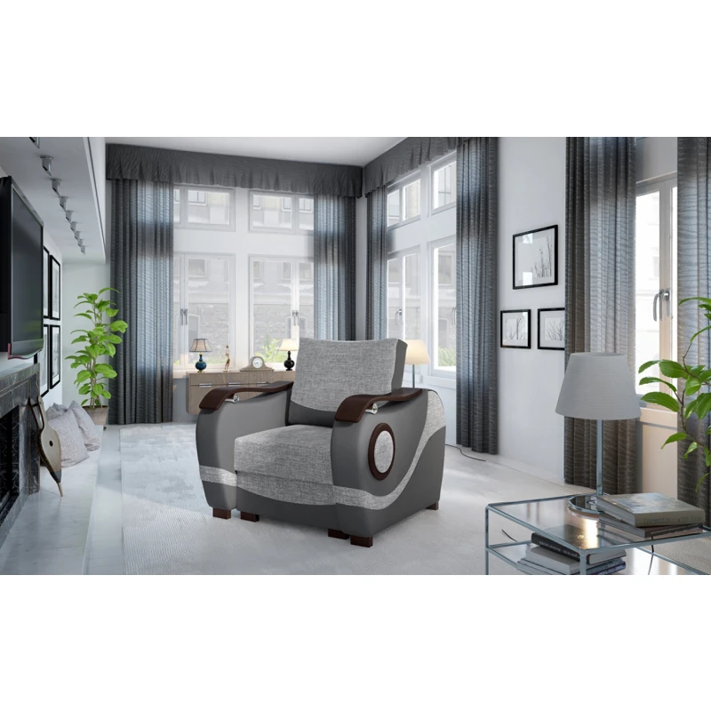 NABBI Pietro 1F kreslo svetlosivá / sivá