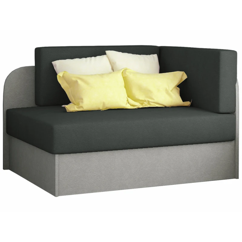 NABBI Riva rozkladacie kreslo s úložným priestorom tmavohnedá / sivá