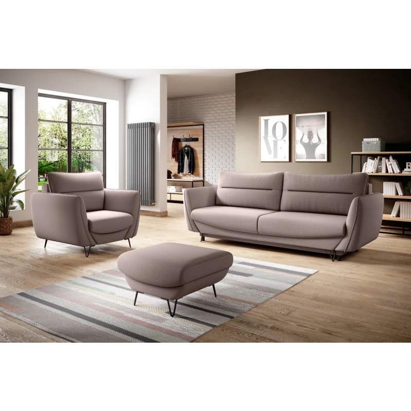 NABBI Salma 3+1+1 rozkladacia sedacia súprava s úložným priestorom svetloružová