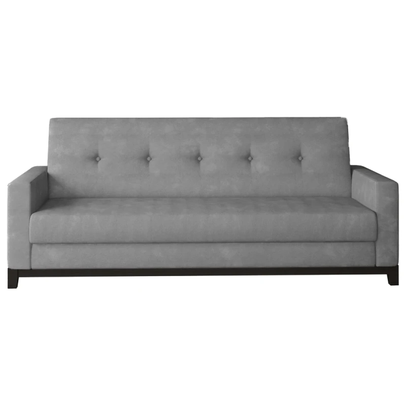 NABBI Soria rozkladacia pohovka s úložným priestorom svetlosivá (Paros 05) / orech