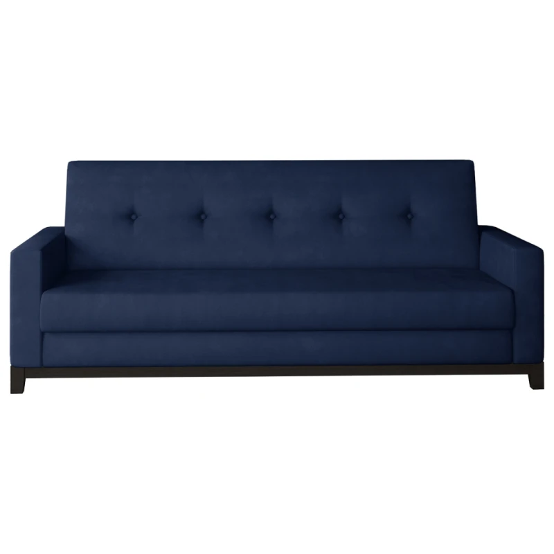 NABBI Soria rozkladacia pohovka s úložným priestorom tmavomodrá (Monolith 77) / orech