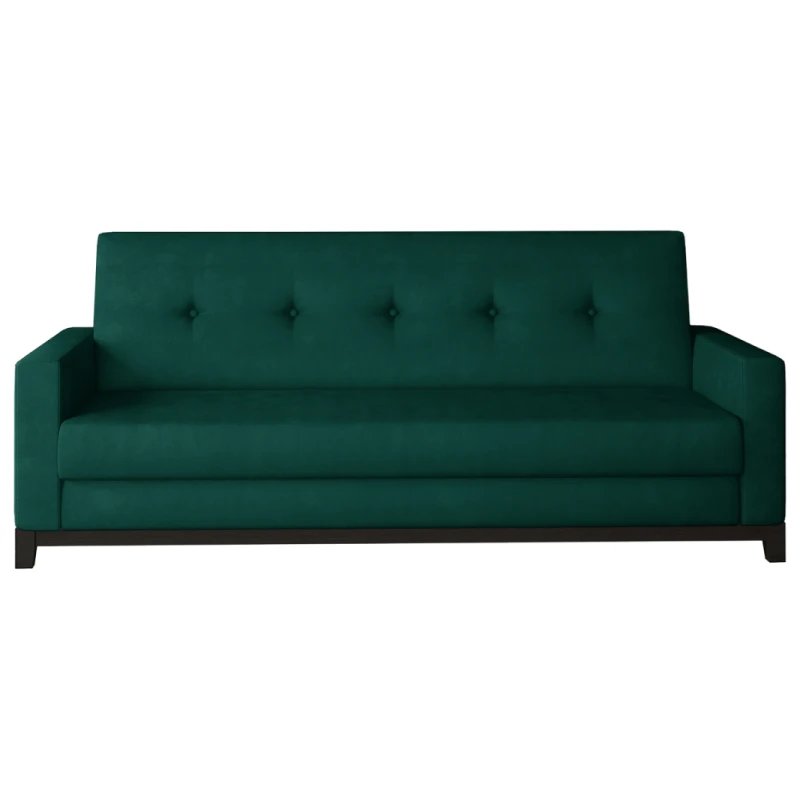 NABBI Soria rozkladacia pohovka s úložným priestorom tmavozelená (Monolith 37) / orech