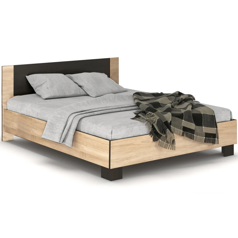 NABBI Verify LB-140 manželská posteľ s roštom 140x200 cm dub sonoma / wenge