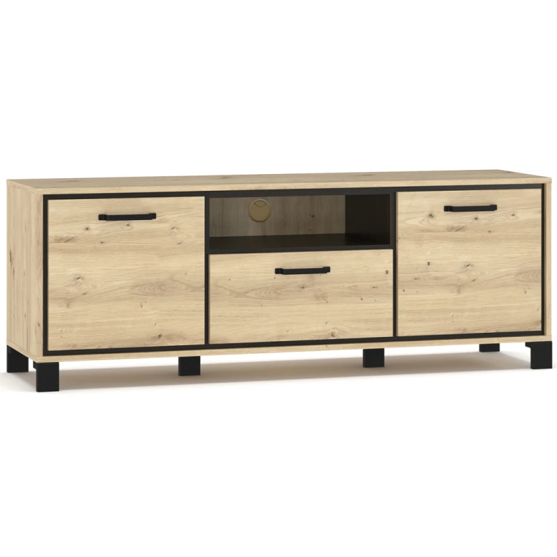 NABBI Vinap TV-2D1DRWR tv stolík dub artisan / wenge tmavá