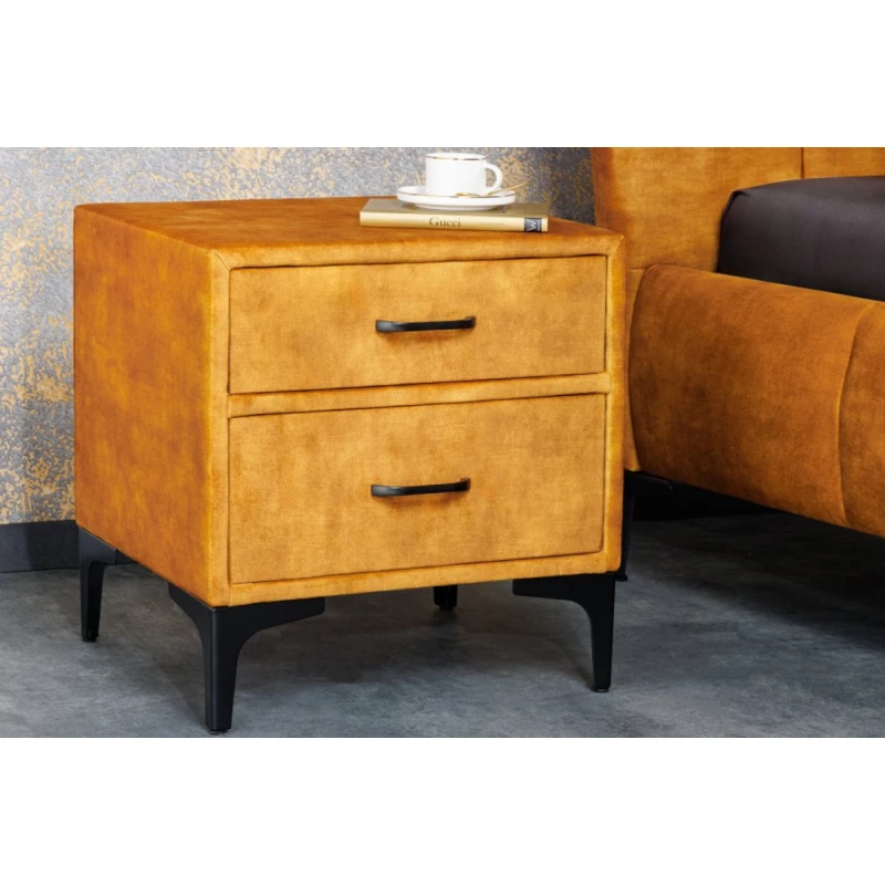 Nočný stolík BÉLOS Dekorhome Horčicová