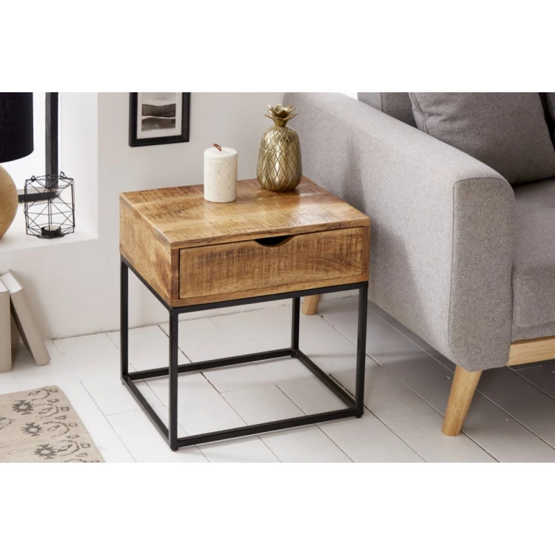 Nočný stolík THOR Dekorhome Prírodné drevo