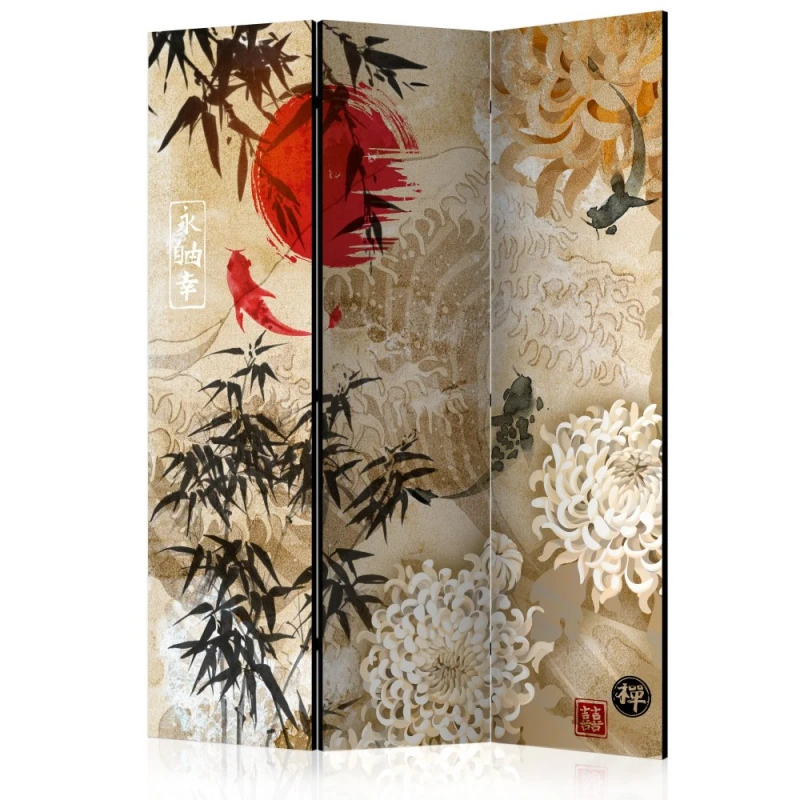 Paraván Fish Dance Dekorhome 135x172 cm (3-dielny)