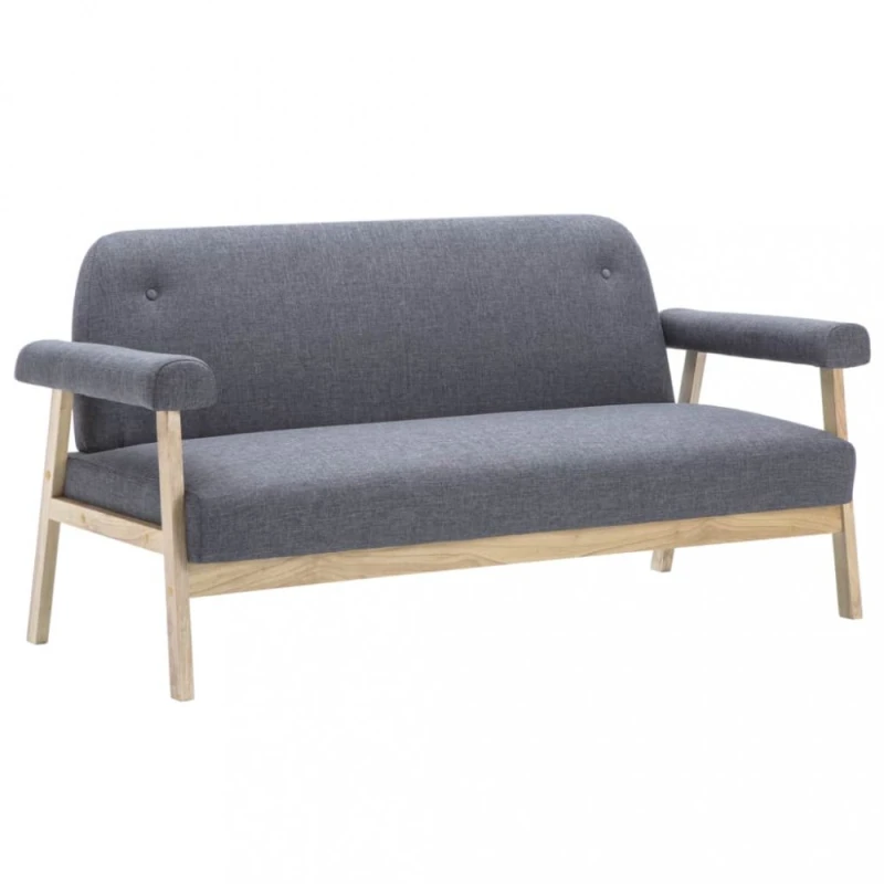 Pohovka 3miestna látka / drevo Dekorhome Tmavosivá