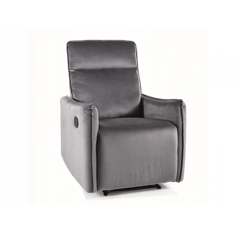 Polohovacie kreslo TRAVIS VELVET 1 Signal Sivá