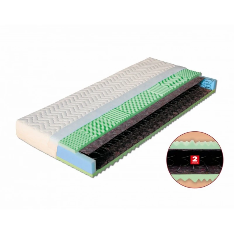 Pružinový sedemzónový matrac IRMA Dřevočal 140 x 200 cm Lyocell