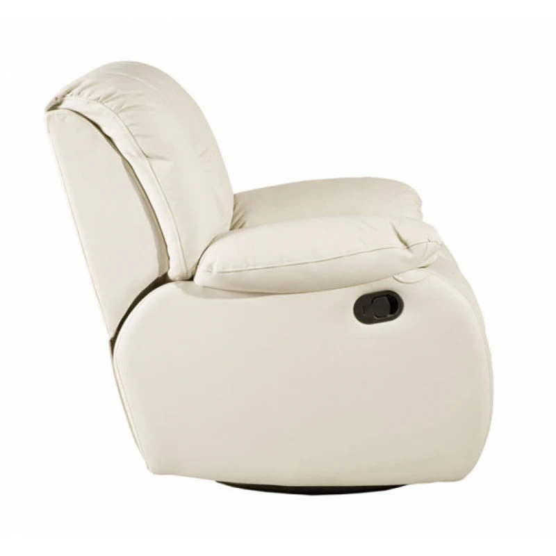 PYKA Regan kožené relaxačné kreslo smotanová (G105)