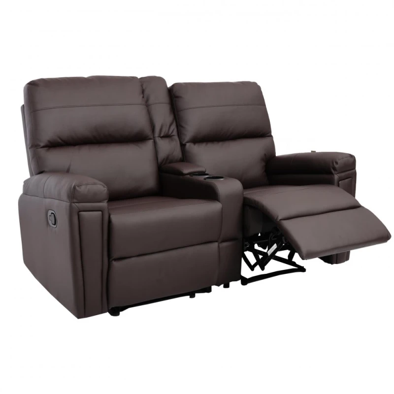 Relaxačná 2-miestna pohovka Dekorhome Tmavohnedá